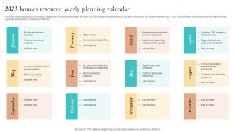 2023 Human Resource Yearly Planning Calendar