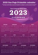 2023 one page printable calendar presentation report infographic ppt pdf document