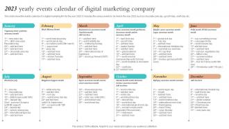 2023 Yearly Events Calendar Of Digital Marketing Company