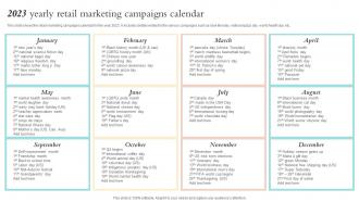 2023 Yearly Retail Marketing Campaigns Calendar