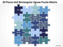 20 pieces 4x5 rectangular jigsaw puzzle matrix powerpoint templates 0812