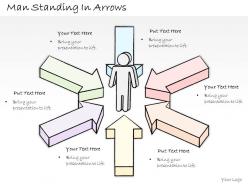 2102 business ppt diagram man standing in arrows powerpoint template