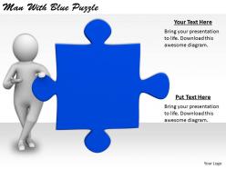2413 business ppt diagram man with blue puzzle powerpoint template