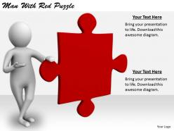 2413 business ppt diagram man with red puzzle powerpoint template