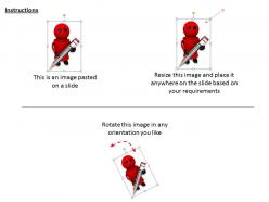 2413 business ppt diagram red robot with pencil powerpoint template