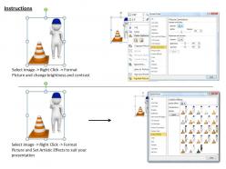 2413 engineer with safety cone ppt graphics icons powerpoint