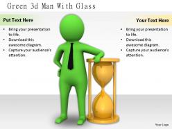 2413 green 3d man with glass ppt graphics icons powerpoint