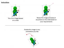 2413 green robot with pencil ppt graphics icons powerpoint
