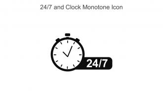 24 7 And Clock Monotone Icon In Powerpoint Pptx Png And Editable Eps Format