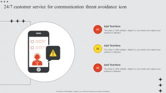24 7 Customer Service For Communication Threat Avoidance Icon