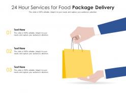 24 hour services for food package delivery infographic template
