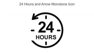 24 Hours And Arrow Monotone Icon In Powerpoint Pptx Png And Editable Eps Format