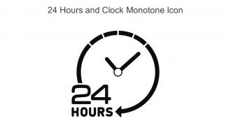 24 Hours And Clock Monotone Icon In Powerpoint Pptx Png And Editable Eps Format