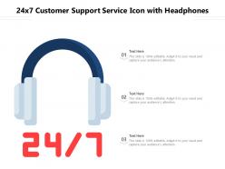 24x7 Customer Support Service Icon With Headphones