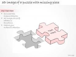 2502 business ppt diagram 3d image of puzzle with missing piece powerpoint template