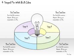 2502 business ppt diagram 4 staged pie with bulb idea powerpoint template