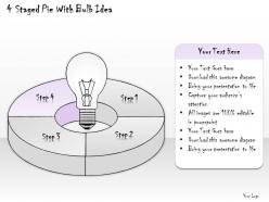 2502 business ppt diagram 4 staged pie with bulb idea powerpoint template