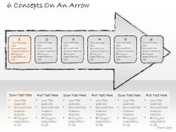 2502 business ppt diagram 6 concepts on an arrow powerpoint template