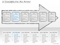 2502 business ppt diagram 6 concepts on an arrow powerpoint template