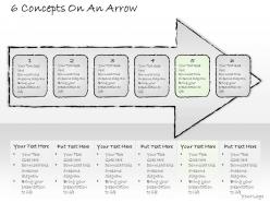 2502 business ppt diagram 6 concepts on an arrow powerpoint template