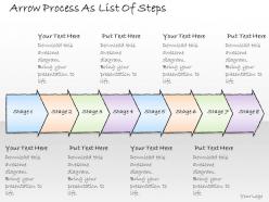 2502 Business Ppt Diagram Arrow Process As List Of Steps Powerpoint Template