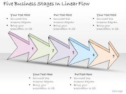 2502 business ppt diagram five business stages in linear flow powerpoint template