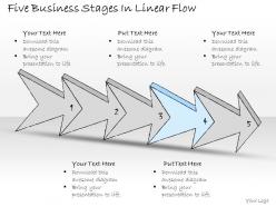 2502 business ppt diagram five business stages in linear flow powerpoint template