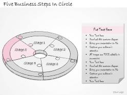 2502 business ppt diagram five business steps in circle powerpoint template