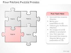 2502 business ppt diagram four factors puzzle process powerpoint template