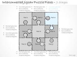 2502 business ppt diagram interconnected jigsaw puzzle pieces 9 stages powerpoint template