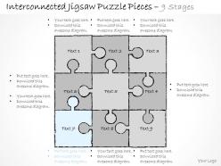 2502 business ppt diagram interconnected jigsaw puzzle pieces 9 stages powerpoint template