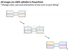 10149813 style linear many-1-many 4 piece powerpoint presentation diagram infographic slide