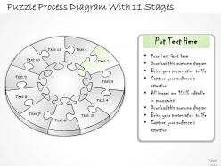 2502 business ppt diagram puzzle process diagram with 11 stages powerpoint template