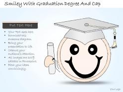2502 business ppt diagram smiley with graduation degree and cap powerpoint template