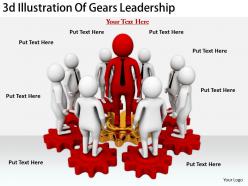 2513 3d illustration of gears leadership ppt graphics icons powerpoint