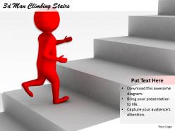 2513 3d Man Climbing Stairs Ppt Graphics Icons Powerpoint