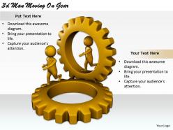 2513 3d man moving on gear ppt graphics icons powerpoint