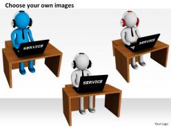 2513 3d man on service desk ppt graphics icons powerpoint