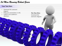 2513 3d man running behind gears ppt graphics icons powerpoint