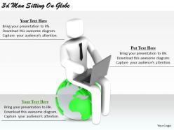 2513 3d man sitting on globe ppt graphics icons powerpoint