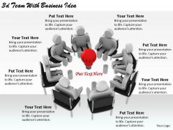 2513 3d team with business idea ppt graphics icons powerpoint