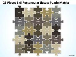 25 Pieces 5x5 Rectangular Jigsaw Puzzle Matrix Powerpoint templates 0812