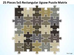 25 pieces 5x5 rectangular jigsaw puzzle matrix powerpoint templates 0812