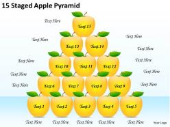 2613 Business Ppt diagram 15 Staged Apple Pyramid Powerpoint Template