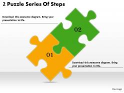 2613 business ppt diagram 2 puzzle series of steps powerpoint template