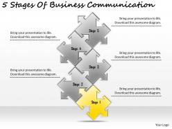 2613 business ppt diagram 5 stages of business communication powerpoint template