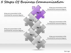 2613 business ppt diagram 5 stages of business communication powerpoint template