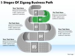 2613 business ppt diagram 5 stages of zigzag business path powerpoint template
