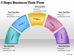 2613 business ppt diagram 5 steps business task flow powerpoint template