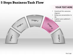 2613 business ppt diagram 5 steps business task flow powerpoint template